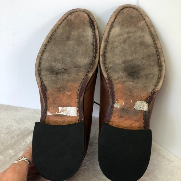 Johnston & Murphy Leather Lace Up Dress Shoes Rust Color Size 8.5 - Picture 9 of 16